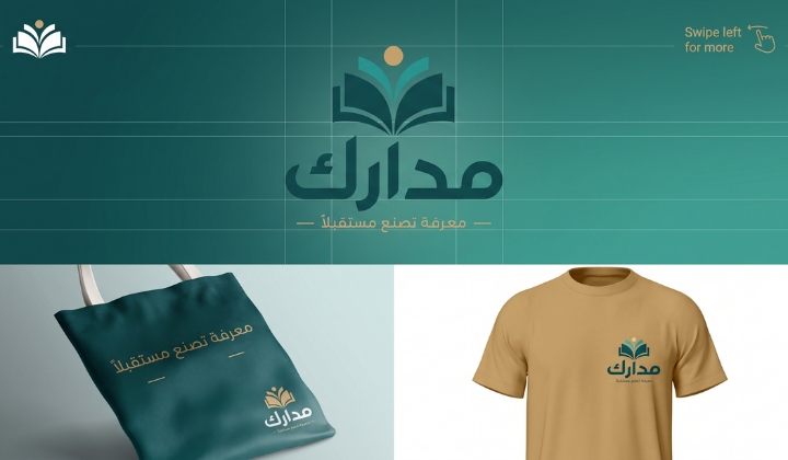 الشعار الرئيسي وتطبيقات الزي والحقائب القماشية