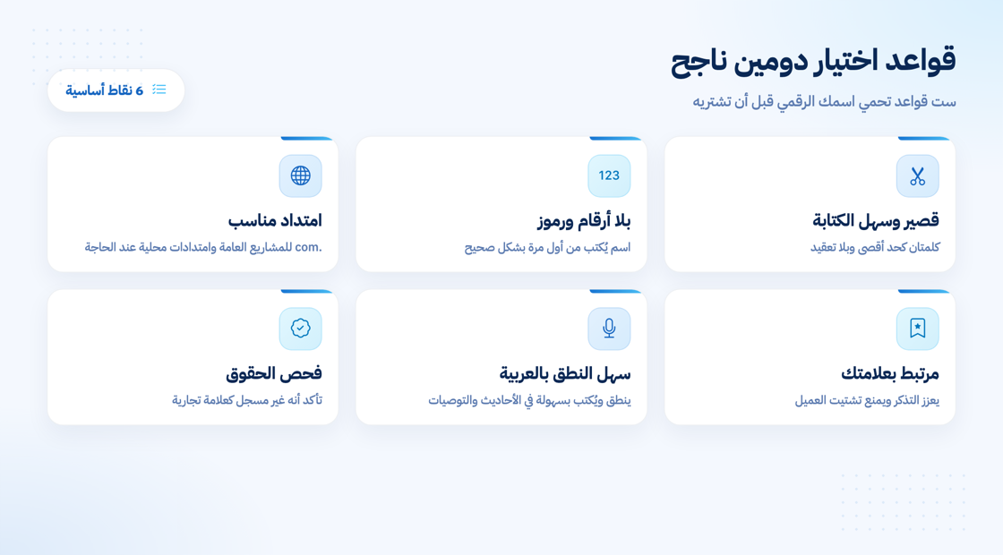 قواعد اختيار دومين ناجح لمشروعك