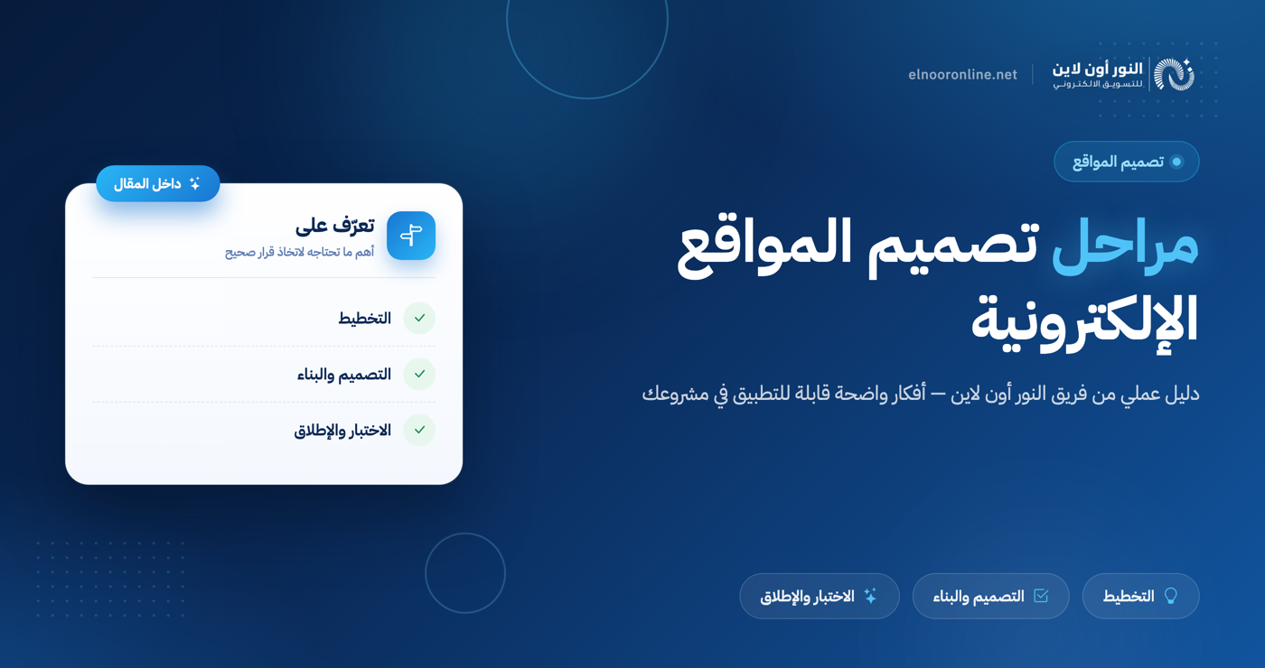 مراحل تصميم المواقع الالكترونية: استراتيجيات تزيد مبيعاتك مع النور اونلاين