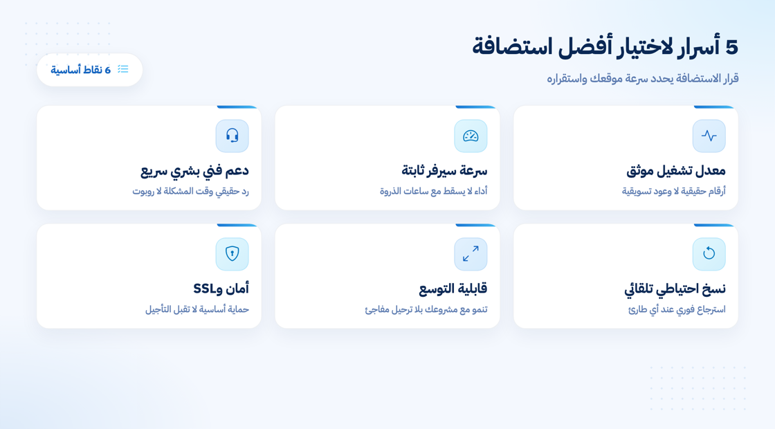 أسرار اختيار أفضل استضافة ويب