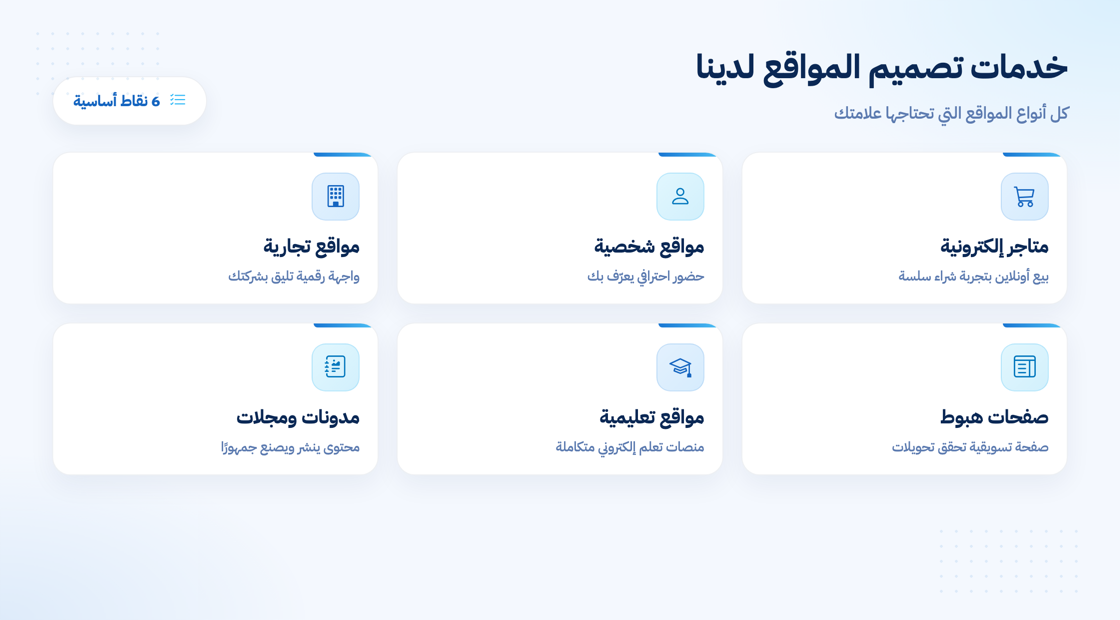 خدمات تصميم المواقع التي تقدمها النور أون لاين
