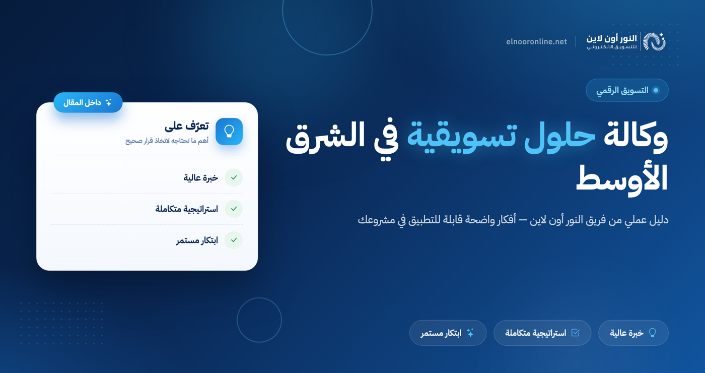 افضل وكالة حلول تسويقية في الشرق الاوسط تقدم التالي: لاتفوته!