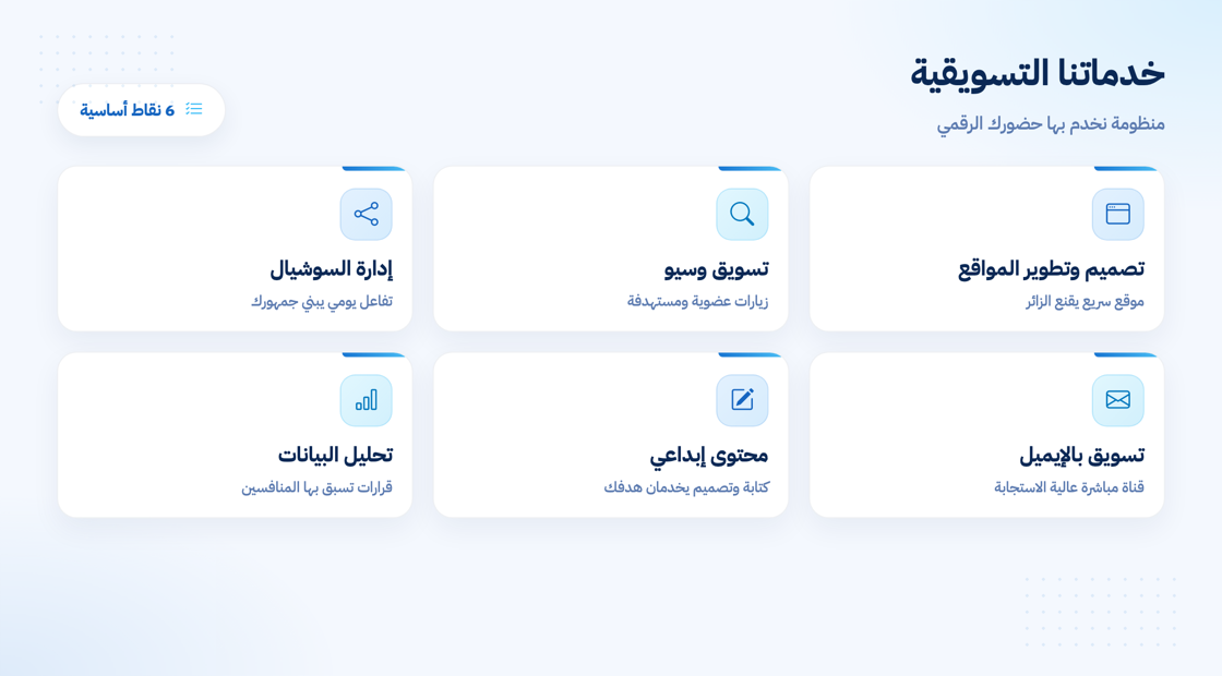الخدمات التسويقية المتكاملة من النور أون لاين