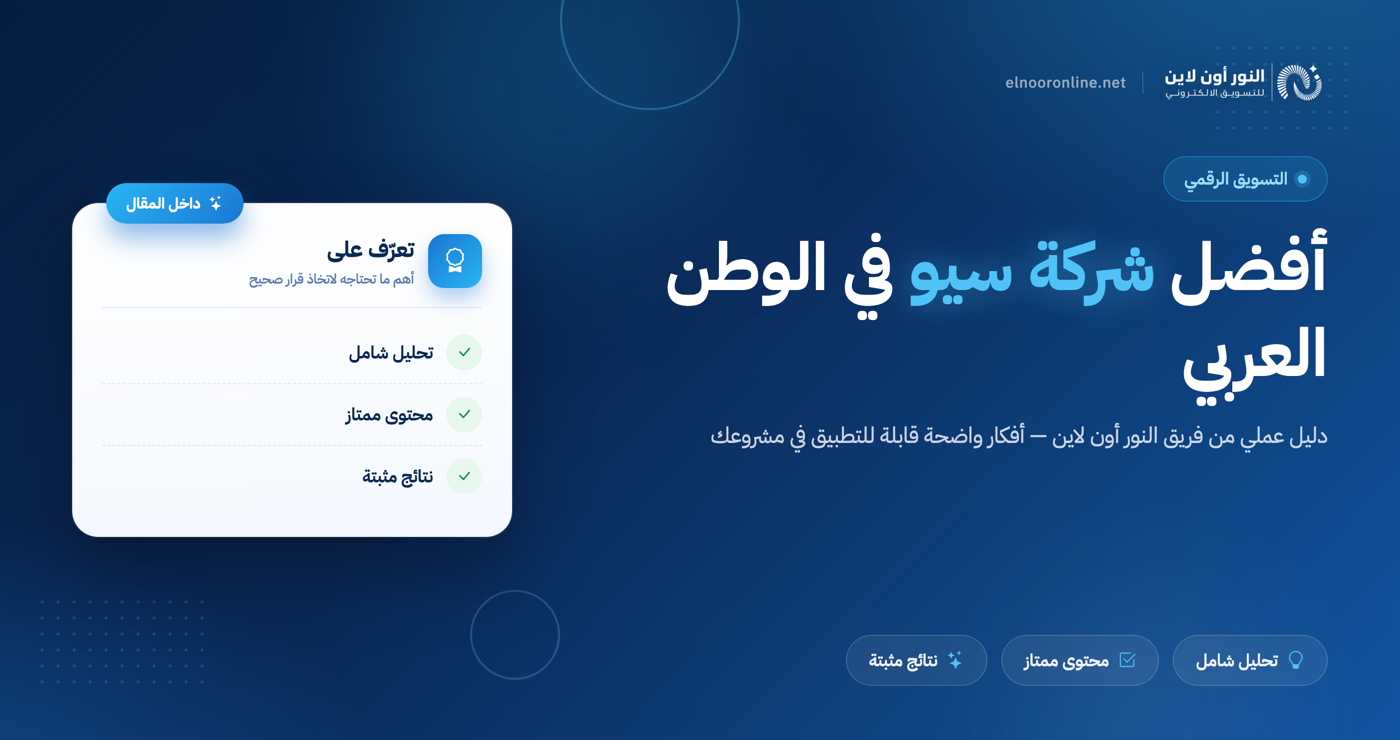 أفضل شركة سيو | شاهد اخر اعمالنا في مضاعفة الزوار والمبيعات!