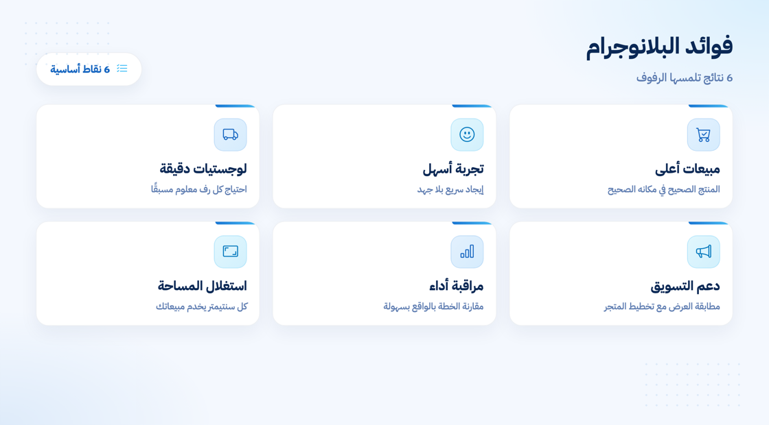 فوائد البلانوجرام للفئة والمتجر والمستهلك