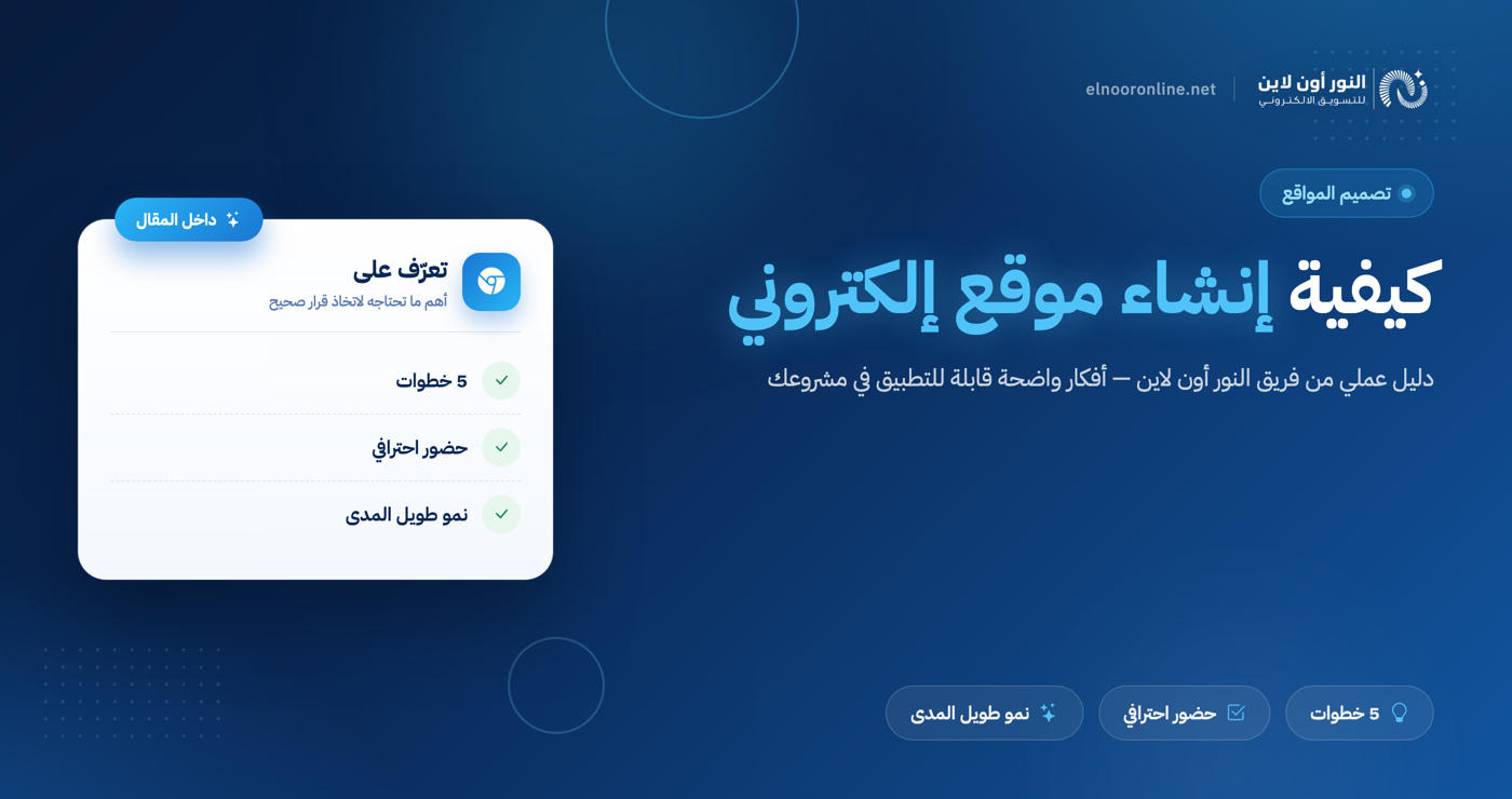 دليلك في كيفية انشاء موقع الكتروني| 5 خطوات فقط