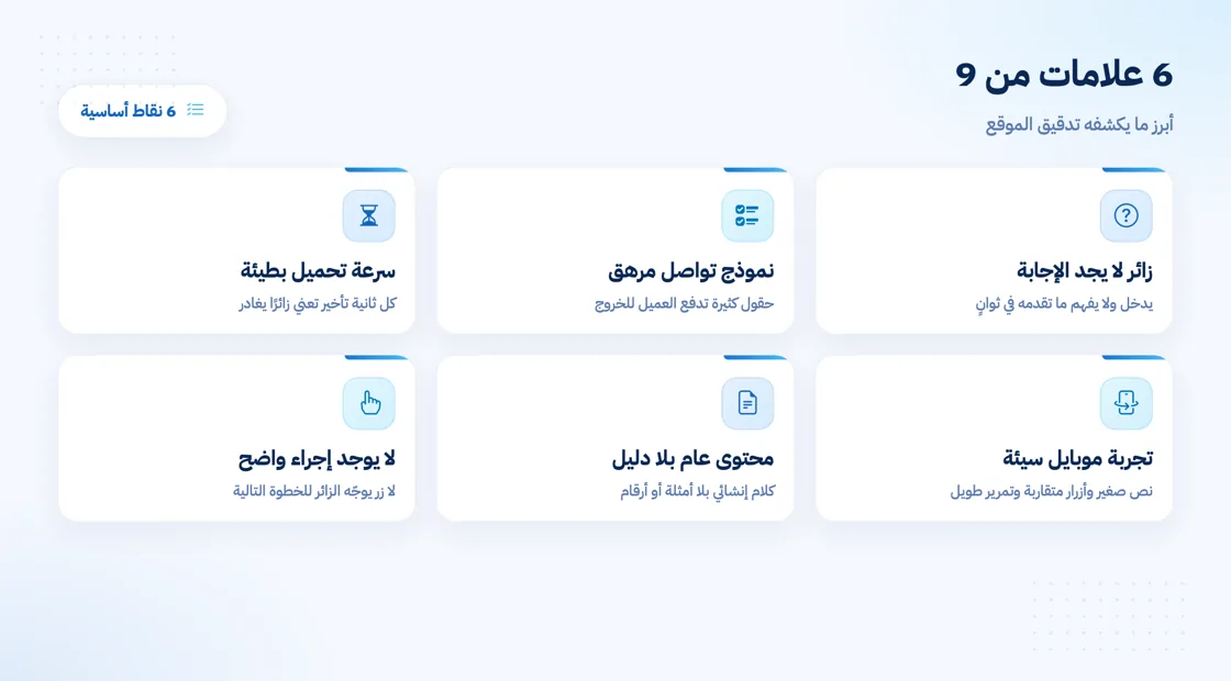 9 علامات تكشف أن موقعك يخسرك عملاء