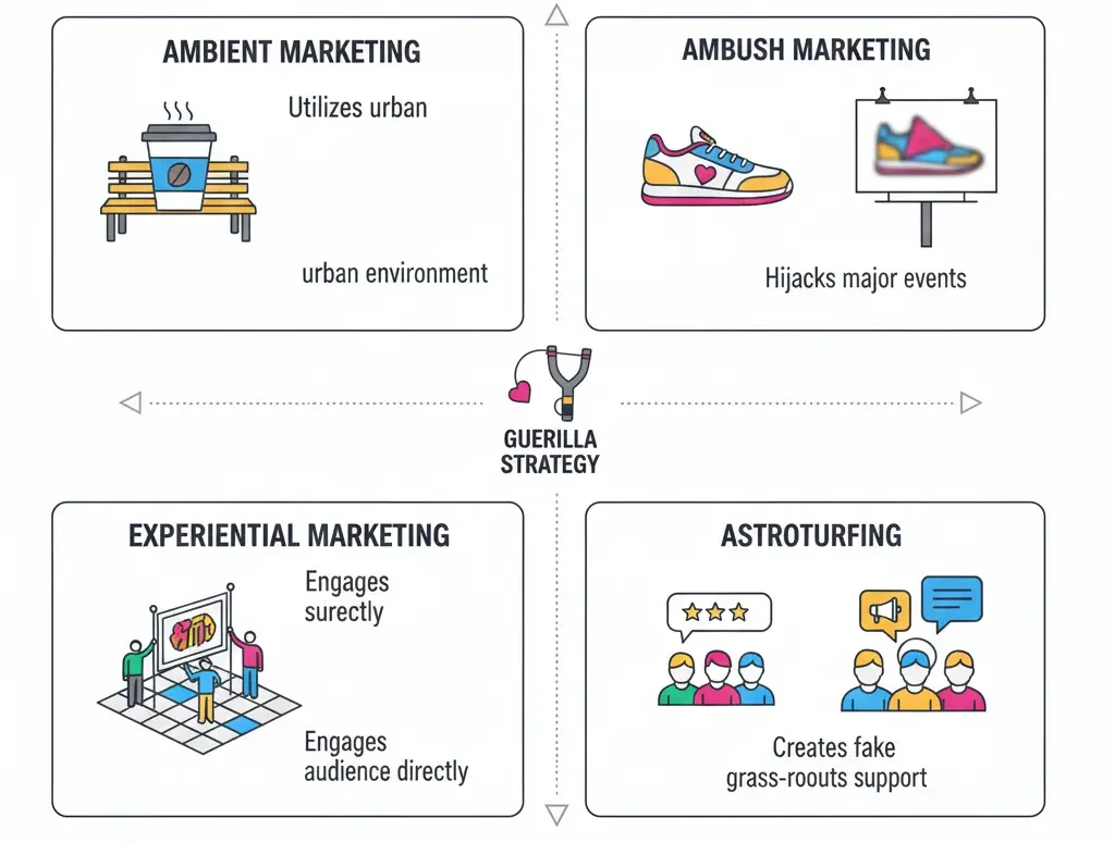 4 أنواع التسويق المبتكر - Guerilla Marketing أو الإبداعي