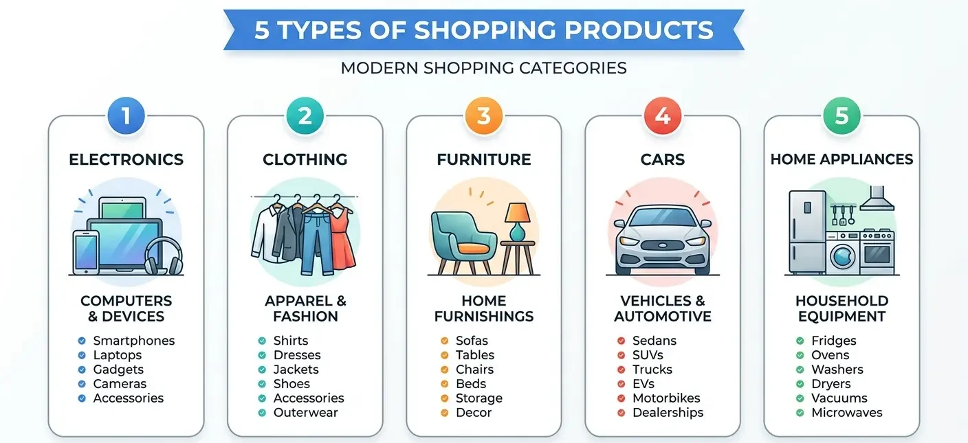ما هي انواع منتج التسوق Shopping Product؟