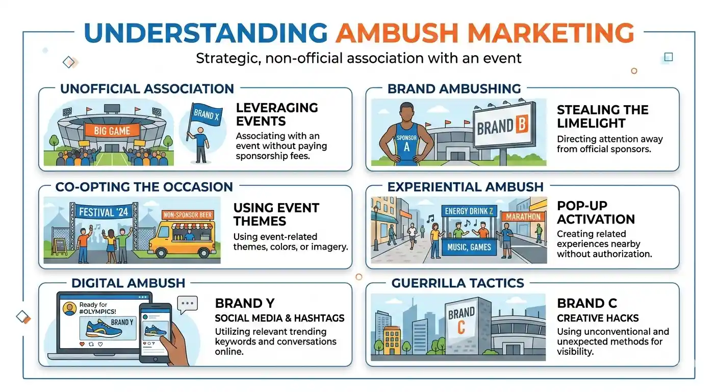 ما هي خدمات النور اون لاين في التسويق الكميني Ambush marketing؟