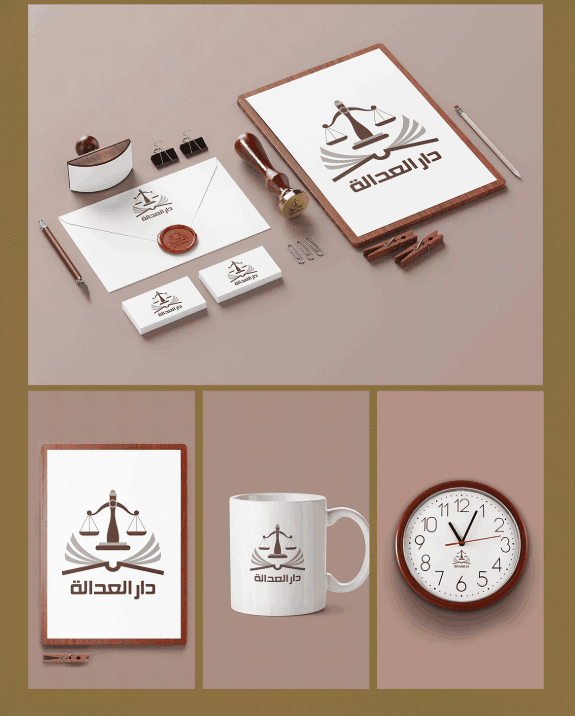 تصميم الهوية التجارية لدار العدالة